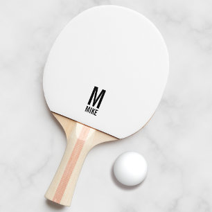 Raquette De Ping Pong Monogramme et nom personnalisés modernes