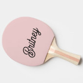 Raquette De Ping Pong Monogramme et nom rose pâle moderne (Côté)