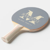 Raquette De Ping Pong Monogramme et nom superposition Dove Gris (Devant Angle)