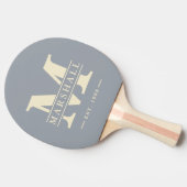 Raquette De Ping Pong Monogramme et nom superposition Dove Gris (Côté)