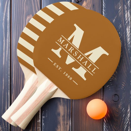 Raquette De Ping Pong Monogramme et nom superposition Polo Sable brûlé