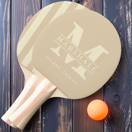 Raquette De Ping Pong Monogramme et nom superposition Polo Striage Dune 