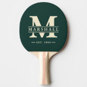 Raquette De Ping Pong Monogramme et nom superposition Polo Striage vert (Devant)