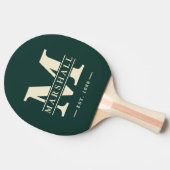 Raquette De Ping Pong Monogramme et nom superposition Polo Striage vert (Côté)
