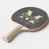 Raquette De Ping Pong Monogramme et superposition de nom en pierre d'ard (Devant Angle)