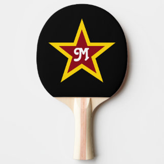 Raquette De Ping Pong Monogramme fait sur commande simple d'étoile rouge