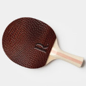 Raquette De Ping Pong Monogramme Faux Cuir Brown Embossé (Côté)