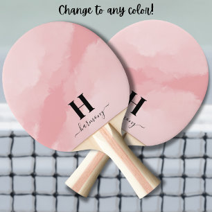 Raquette De Ping Pong Monogramme Féminin Rose Fardé