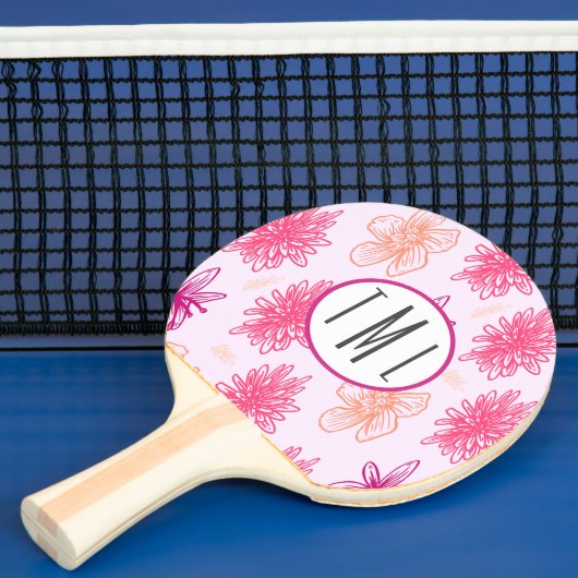 Raquette De Ping Pong Monogramme floral rose (Insitu)