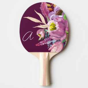 Raquette De Ping Pong Monogramme gras Fleur de jardin de vin pourpre