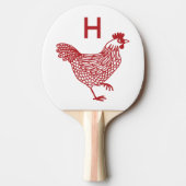 Raquette De Ping Pong Monogramme initial de poulets (Devant)