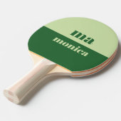 Raquette De Ping Pong Monogramme initial en écriture vert sauge (Devant Angle)