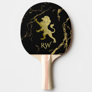 Raquette De Ping Pong Monogramme Lion Royal Doré