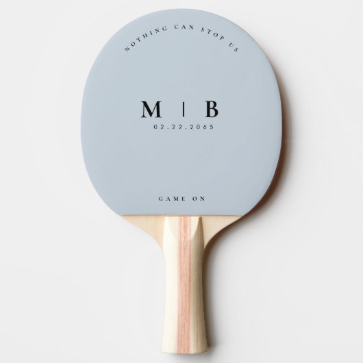 Raquette De Ping Pong Monogramme Mariage Date Rien ne peut nous arrêter  (Dos)