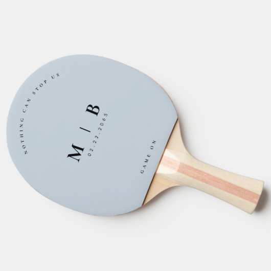 Raquette De Ping Pong Monogramme Mariage Date Rien ne peut nous arrêter  (Côté)