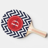 Raquette De Ping Pong Monogramme Marine et Red Chevron (Côté)