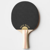 Raquette De Ping Pong Monogramme minimal en cuir noir Texture or Accent (Dos)