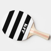 Raquette De Ping Pong Monogramme Moderne Blanc, Rayure Noire (Côté)