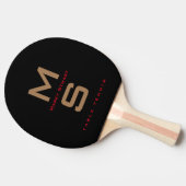 Raquette De Ping Pong Monogramme moderne noir (Côté)