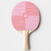 Raquette De Ping Pong Monogramme Motif rose orange moderne (Devant)