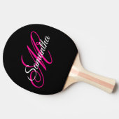 Raquette De Ping Pong Monogramme noir blanc et rose chaud (Côté)