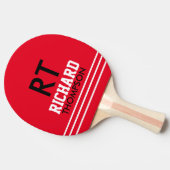 Raquette De Ping Pong Monogramme (nom + initiales) Rouge (Côté)