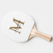 Raquette De Ping Pong Monogramme Or Calligraphie Script Minimal (Côté)