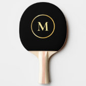 Raquette De Ping Pong Monogramme or Elégant Modèle noir tendance (Dos)