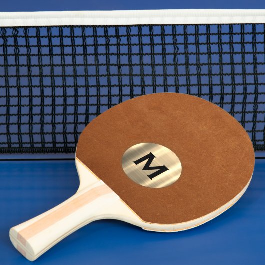 Raquette De Ping Pong Monogramme or en cuir simple (Insitu)