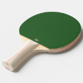 Raquette De Ping Pong Monogramme Or en cuir vert (Devant Angle)