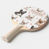 Raquette De Ping Pong Monogramme Personalized Adorable French Bulldog (Devant Angle)