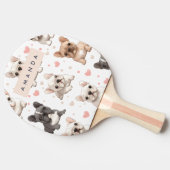 Raquette De Ping Pong Monogramme Personalized Adorable French Bulldog (Côté)