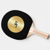 Raquette De Ping Pong Monogramme personnalisé en noir et or (Côté)