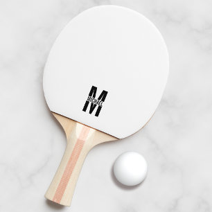 Raquette De Ping Pong Monogramme personnalisé et nom Ping Pong Paddle