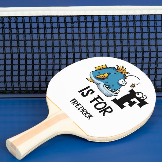 Raquette De Ping Pong monogramme personnalisé F est pour l'illustration (Insitu)