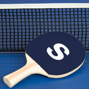 Raquette De Ping Pong Monogramme personnalisé Première Militaire Bleu