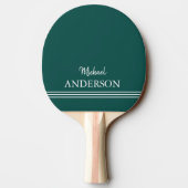 Raquette De Ping Pong monogramme personnalisé sur vert (Dos)
