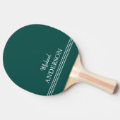 Raquette De Ping Pong monogramme personnalisé sur vert (Côté)