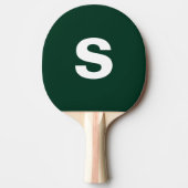 Raquette De Ping Pong Monogramme personnalisé Vert foncé initial (Devant)