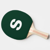 Raquette De Ping Pong Monogramme personnalisé Vert foncé initial (Côté)