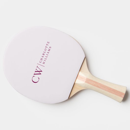 Raquette De Ping Pong Monogramme Ping Ping Ping Personnalisé Rose (Côté)