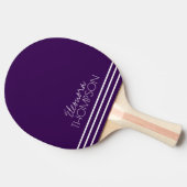 Raquette De Ping Pong Monogramme Rayé Simple Élégant Violet (Côté)