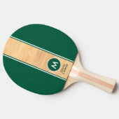 Raquette De Ping Pong Monogramme rayure bois couleur verte (Côté)