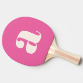 Raquette De Ping Pong Monogramme rétro rose rose simple (Côté)