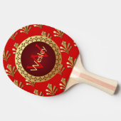 Raquette De Ping Pong Monogramme romain rouge (Côté)
