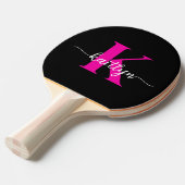 Raquette De Ping Pong Monogramme Rose Chaude Noir (Devant Angle)