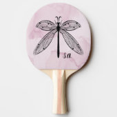 Raquette De Ping Pong Monogramme rose de l'insecte dragonne (Dos)