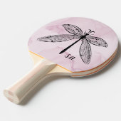 Raquette De Ping Pong Monogramme rose de l'insecte dragonne (Devant Angle)