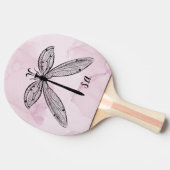 Raquette De Ping Pong Monogramme rose de l'insecte dragonne (Côté)