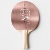 Raquette De Ping Pong Monogramme rose Gold Faux Foil Curly (Devant)